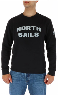 North Sails Zwarte sweatshirt met lange mouwen North Sails , Black , Heren - 2Xl,Xl,L,M,S