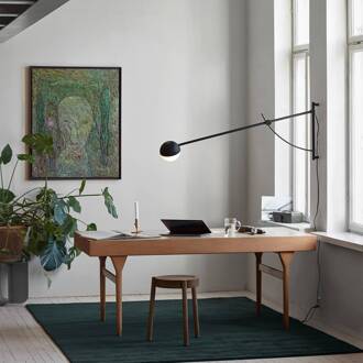 Northern Balancer wandlamp, zwart zwart, opaalwit