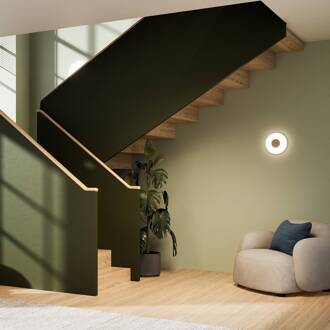 Northern LED wandlamp Glint, Ø 25 cm, glas, opaalwit opaalwit, messing