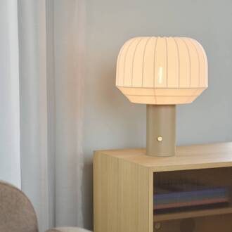 Northern tafellamp Tradition, textiel, offwhite, E27 offwhite, grijsbeige