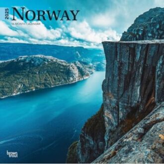 Norway 2025 12 X 24 Inch Monthly Square Wall Calendar Plastic-Free Browntrout Travel Europe - Browntrout