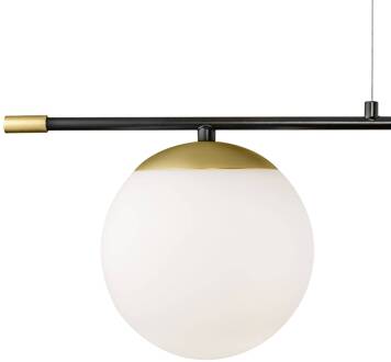 Nostalgia hanglamp 2-lamps van glas mat goud, zwart, wit