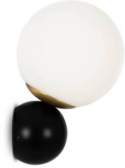 Nostalgia wandlamp, 1-lamp goud, zwart, wit