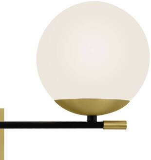 Nostalgia wandlamp 2-lamps van glas mat goud, zwart, wit