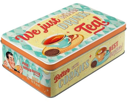 Nostalgic Art Bewaarblik/opbergblik - Tea & Cookies Together - Tinnen - Voorraadblikken Groen