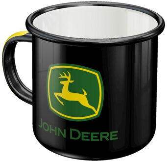 Nostalgic Art Emaille koffietas John Deere Logo Black