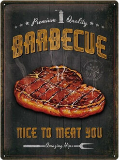 Nostalgic Art muurplaatje - metaal - Barbecue thema - 30 x 40 cm - Metalen wandbordjes