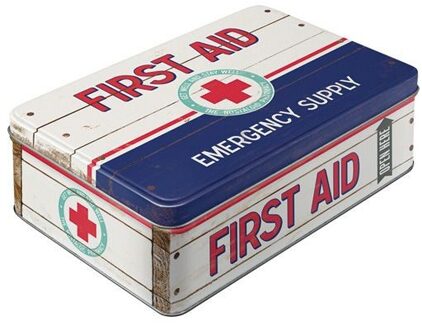 Nostalgic Art Nostalgic Art Bewaarblik/ehbo trommel - first Aid - Thin - 2,5 liter - Voorraadblikken Multikleur