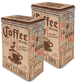 Nostalgic Art Nostalgic Art?Koffie bewaarblik? - 2x - Metalen - luchtdicht - 1300 ml -?nostalgische uitstraling