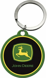 Nostalgic Art Sleutelhanger Tractor/trekker thema -?John Deere?- 4,5 x 6 cm - staal/epoxy