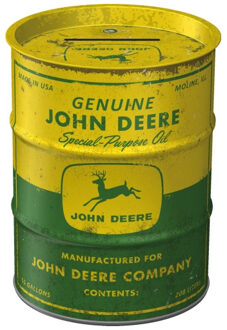 Nostalgic Art Spaarpot blik John Deere - tractor merk - 10 x 13 cm - Spaarpotten Geel