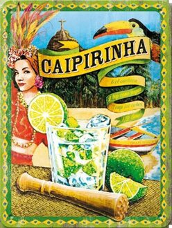 Nostalgic Art Tinnen plaatje Caipirinha 15 x 20 cm - Metalen wandbordjes Multikleur