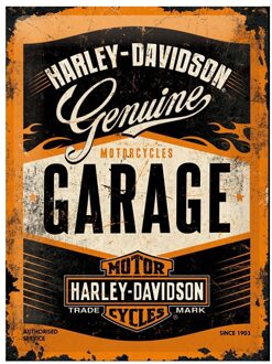 Nostalgic Art Wandbord - Harley-Davidson Garage - 30x40 cm