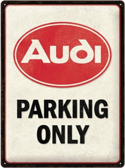 Nostalgic Art wandbord/muurplaatje - metaal - Audi Parking Only - 20 x 30 cm - mancave