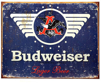 Nostalgic Art wandbord/muurplaatje - Metaal - Budweiser - bier