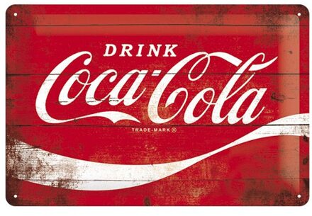 Nostalgic Art wandbord/muurplaatje - metaal - Coca Cola - 20 x 30 cm - Mancave Multi