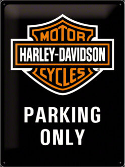 Nostalgic Art wandbord/muurplaatje - metaal - Harley Davidson Parking Only - 30 x 40 cm - Mancave