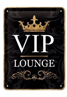 Nostalgic Art wandbord/muurplaatje - metaal - VIP Lounge?- 15 x 20 cm - Mancave Multi