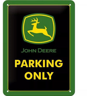 Nostalgic Art wandbord/muurplaatjes - metaal - John Deere Parking Only - 15 x 20 cm - mancave Multi