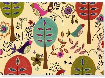 Note Card Folk Art Birds