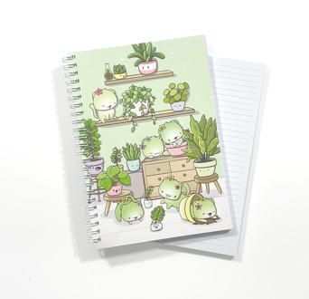 Notebook A5 - Cactus Cats and Plants