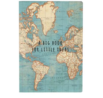 Notebook A5 vintage world map