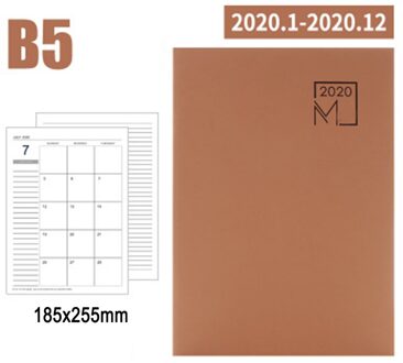 Notebook Agenda Planner Dagboek Vergadering Boek Meisje School Briefpapier Maandelijkse Plan Levert PUO88 Bruin