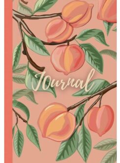 Notebook ! Journal With Digitally Handmade Illustrated Hardcover ! Peach - Sart By Sara Baptista