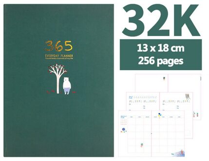Notebook Kawaii Briefpapier Dagboek Notebook School Office Notebook 365 Dagen Jaarlijks Maandelijkse Dagelijkse Planner Organizer 01