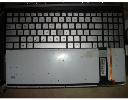 Notebook keyboard for Asus N56 N76 N550 N750 with backlit silver - small