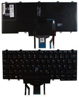 Notebook keyboard for Dell Latitude E5450 Backlit without Frame German - small