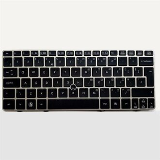 Notebook keyboard for HP Elitebook 2560P 2570P with frame silver pulled - small