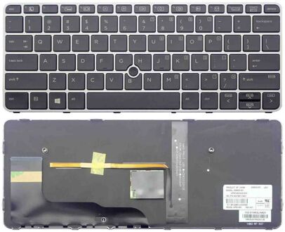 Notebook keyboard for HP EliteBook 725 G3 820 G3 with pointstick with frame silver