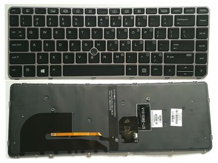 Notebook keyboard for HP EliteBook 745 G3 G4 840 G3 G4 with pointstick backlit frame silver - small
