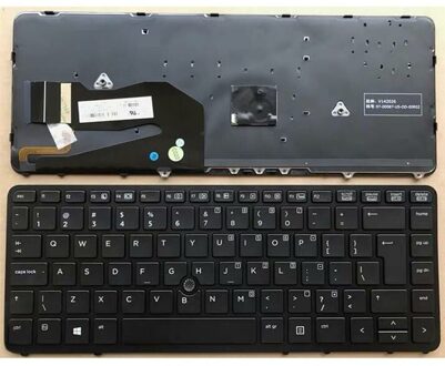 Notebook keyboard for HP EliteBook 840 850 G1 G2 with pointstick black frame backlit big 'Enter' - small