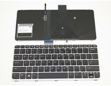 Notebook keyboard for HP EliteBook Folio 1020 G1 with silver frame - small