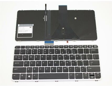 Notebook keyboard for HP EliteBook Folio 1020 G1 with silver frame