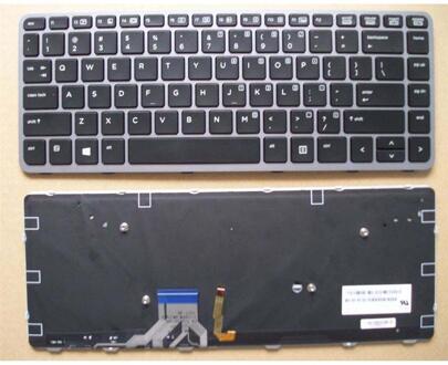 Notebook keyboard for HP EliteBook Folio 1040 G1 1040 G2 with silver frame backlit