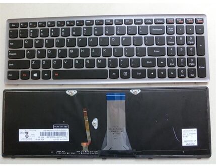 Notebook keyboard for Lenovo IdeaPad G500S G505S S500 Z510 Flex 15 silver frame backlit - small