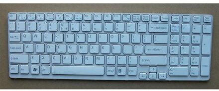 Notebook keyboard for Sony SVE15 SVE17 with white frame without backlit double buckle - small