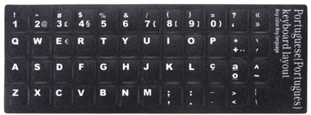 Notebook Keyboard Stickers Portugal Black-White