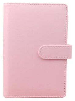 Notebook Leuke Ring Dagboek Lederen Beschermhoes Handbook Cover Kantoor Persoonlijke Bindmiddel Wekelijkse Planner/Agenda Organisator roze