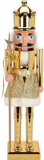 Notenkraker decoratie figuur/beeld - 60 cm - goud - kunststof - kerst