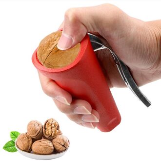 Notenkraker Walnoot Tang Kastanje Hazelnoten Sheller Opener Trechter Vorm rood
