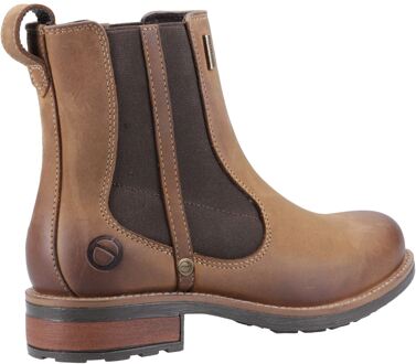 Notgrove Leren Damesschoenen Bruine Platte Chelsea Laarzen - EU 37 / UK 4