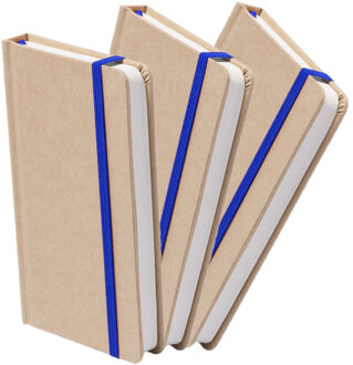 Notitieblok - Set van 3x stuks - luxe - met elastiek - notitieboekje - A5 formaat - 100 bladzijdes