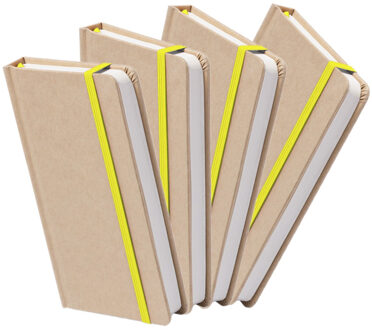Notitieblok - Set van 4x stuks - luxe - met elastiek - notitieboekje - - A5 formaat - 100 bladzijdes