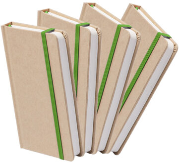 Notitieblok - Set van 4x stuks - luxe - met elastiek - notitieboekje - A5 formaat - 100 bladzijdes