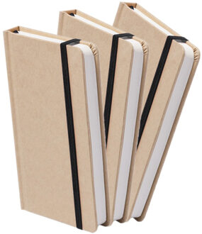 Notitieblok - Set van 5x stuks - luxe - met elastiek - notitieboekje - A5 formaat - 100 bladzijdes