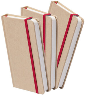 Notitieblok - Set van 6x stuks - luxe - met elastiek - notitieboekje - A5 formaat - 100 bladzijdes